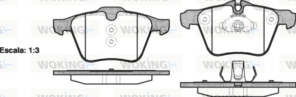 WOKING Комплект тормозных колодок, дисковый тормоз P13173.00