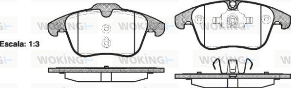 WOKING stabdžių trinkelių rinkinys, diskinis stabdys P13193.00