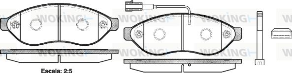 WOKING Комплект тормозных колодок, дисковый тормоз P13373.01