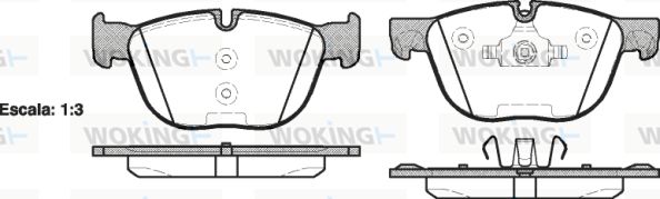 WOKING stabdžių trinkelių rinkinys, diskinis stabdys P13973.00