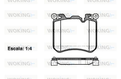 WOKING Комплект тормозных колодок, дисковый тормоз P15133.00