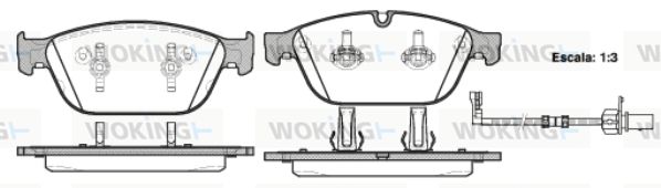 WOKING Комплект тормозных колодок, дисковый тормоз P15433.02