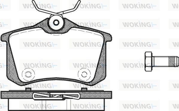 WOKING stabdžių trinkelių rinkinys, diskinis stabdys P3633.14