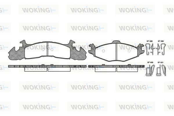 WOKING stabdžių trinkelių rinkinys, diskinis stabdys P4243.00