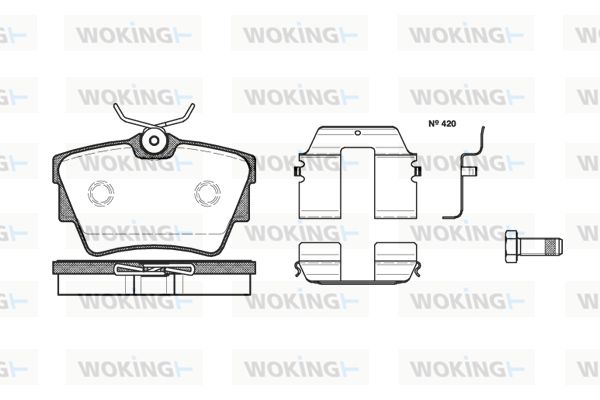 WOKING Комплект тормозных колодок, дисковый тормоз P4913.20