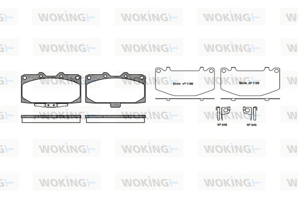 WOKING Комплект тормозных колодок, дисковый тормоз P4993.12