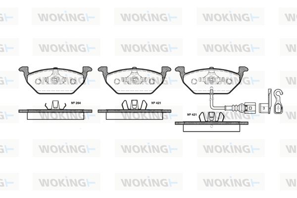 WOKING stabdžių trinkelių rinkinys, diskinis stabdys P7333.21