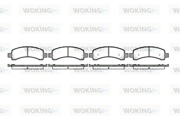 WOKING Комплект тормозных колодок, дисковый тормоз P8893.10