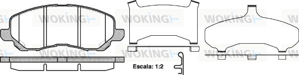 WOKING stabdžių trinkelių rinkinys, diskinis stabdys P9043.31