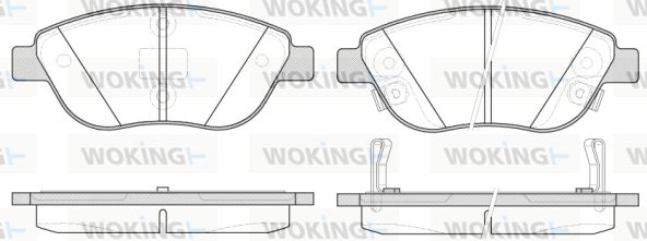 WOKING stabdžių trinkelių rinkinys, diskinis stabdys P9593.32