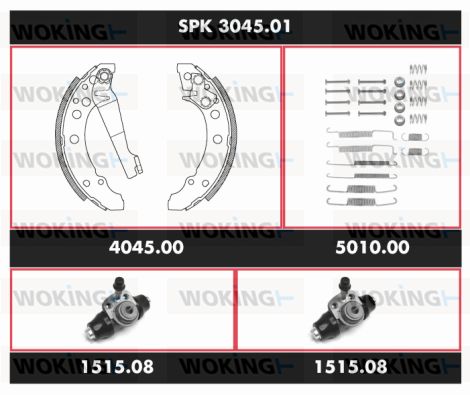 WOKING stabdžių rinkinys, būgniniai stabdžiai SPK 3045.01