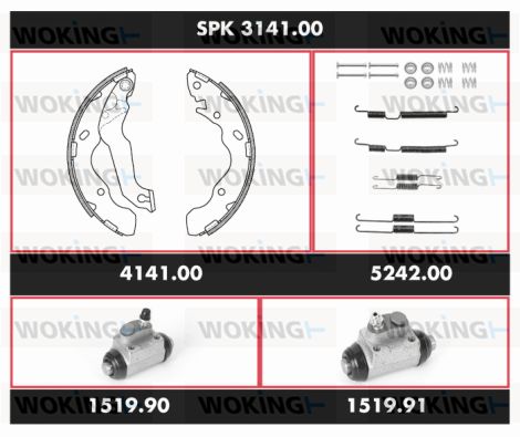 WOKING Комплект тормозов, барабанный тормозной механизм SPK 3141.00