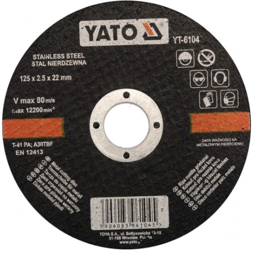 YATO pjovimo diskas, kampinis šlifuoklis YT-6104