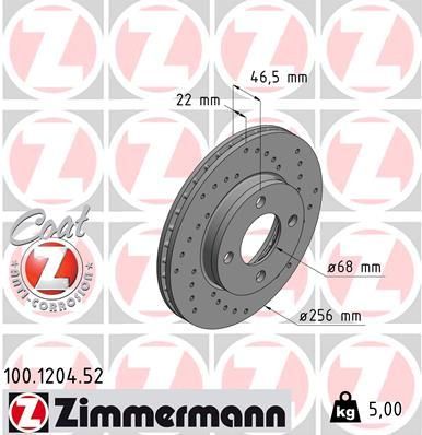 ZIMMERMANN stabdžių diskas 100.1204.52