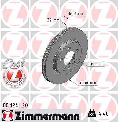 ZIMMERMANN Тормозной диск 100.1241.20