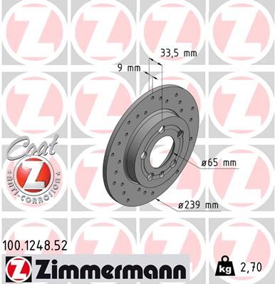 ZIMMERMANN Тормозной диск 100.1248.52