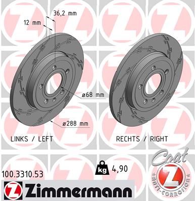 ZIMMERMANN Тормозной диск 100.3310.53