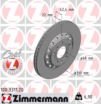 ZIMMERMANN Тормозной диск 100.3311.20