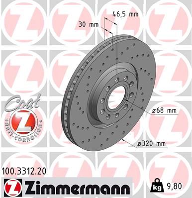 ZIMMERMANN Тормозной диск 100.3312.20