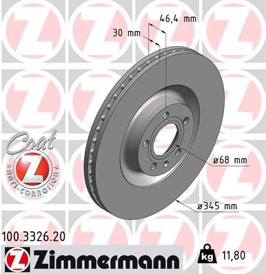 ZIMMERMANN Тормозной диск 100.3326.20