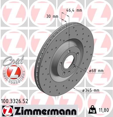 ZIMMERMANN Тормозной диск 100.3326.52