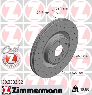 ZIMMERMANN stabdžių diskas 100.3332.52