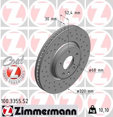 ZIMMERMANN Тормозной диск 100.3355.52