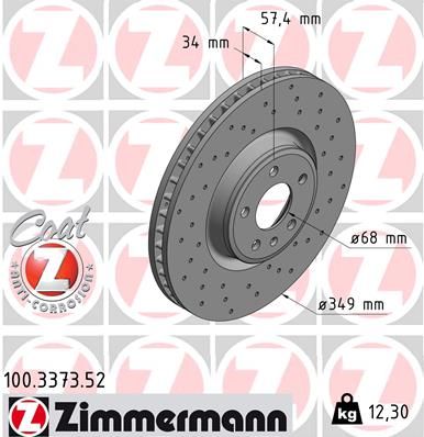 ZIMMERMANN Тормозной диск 100.3373.52