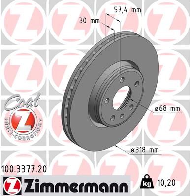 ZIMMERMANN Тормозной диск 100.3377.20