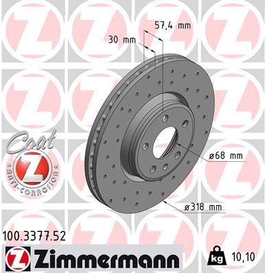 ZIMMERMANN stabdžių diskas 100.3377.52