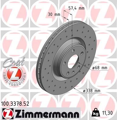 ZIMMERMANN stabdžių diskas 100.3378.52