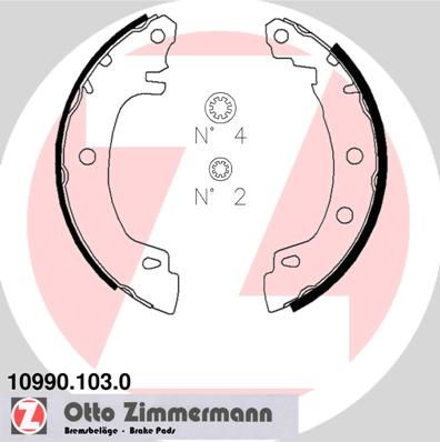 ZIMMERMANN stabdžių trinkelių komplektas 10990.103.0