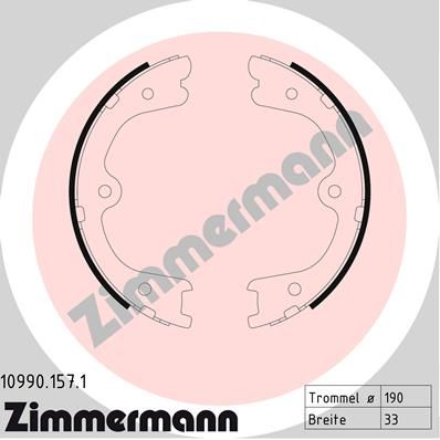 ZIMMERMANN Комплект тормозных колодок, стояночная тормозная с 10990.157.1