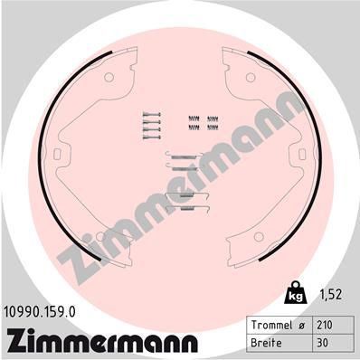 ZIMMERMANN Комплект тормозных колодок, стояночная тормозная с 10990.159.0