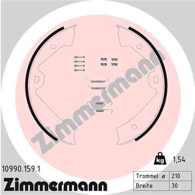 ZIMMERMANN stabdžių trinkelių komplektas, stovėjimo stabdis 10990.159.1