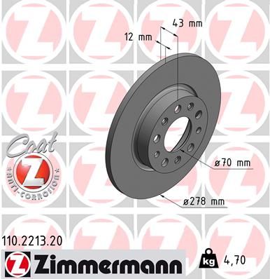 ZIMMERMANN stabdžių diskas 110.2213.20