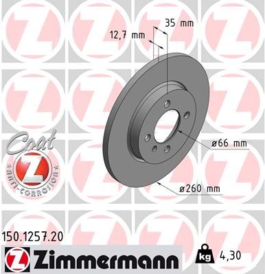 ZIMMERMANN Тормозной диск 150.1257.20