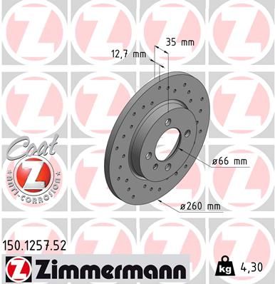 ZIMMERMANN Тормозной диск 150.1257.52