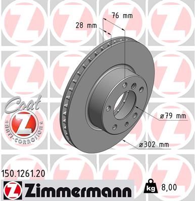ZIMMERMANN Тормозной диск 150.1261.20