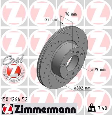 ZIMMERMANN Тормозной диск 150.1264.52