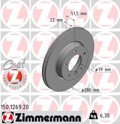 ZIMMERMANN Тормозной диск 150.1269.20