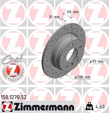 ZIMMERMANN stabdžių diskas 150.1270.52