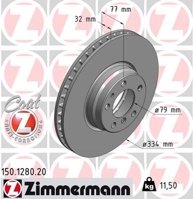 ZIMMERMANN Тормозной диск 150.1280.20