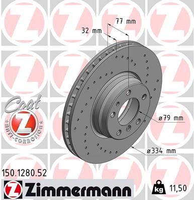ZIMMERMANN Тормозной диск 150.1280.52