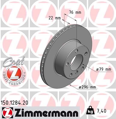 ZIMMERMANN Тормозной диск 150.1284.20