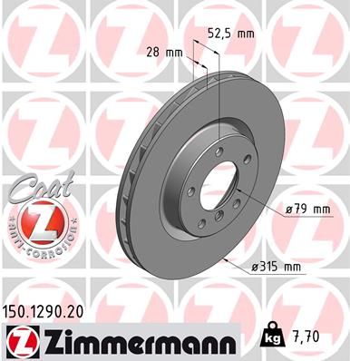 ZIMMERMANN Тормозной диск 150.1290.20