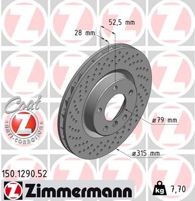 ZIMMERMANN Тормозной диск 150.1290.52