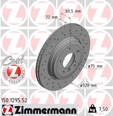 ZIMMERMANN Тормозной диск 150.1295.52