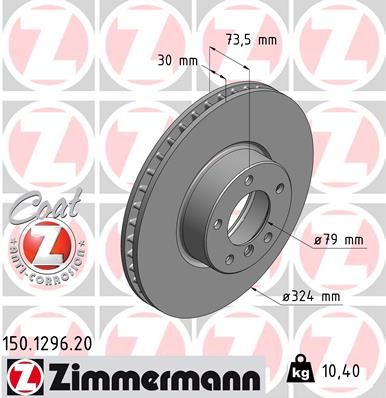 ZIMMERMANN stabdžių diskas 150.1296.20