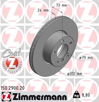 ZIMMERMANN stabdžių diskas 150.2900.20